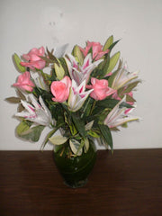lilies and roses